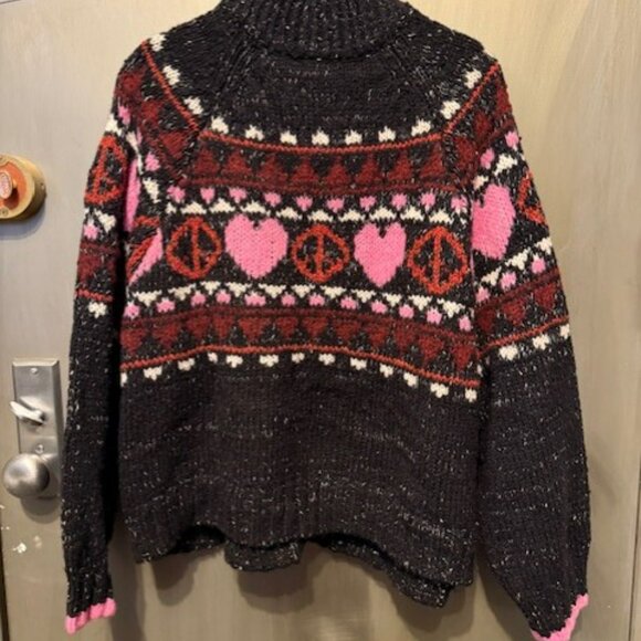 Pilcro Peace Love Icon Zip-Up Cardigan Sweater - Picture 12 of 16